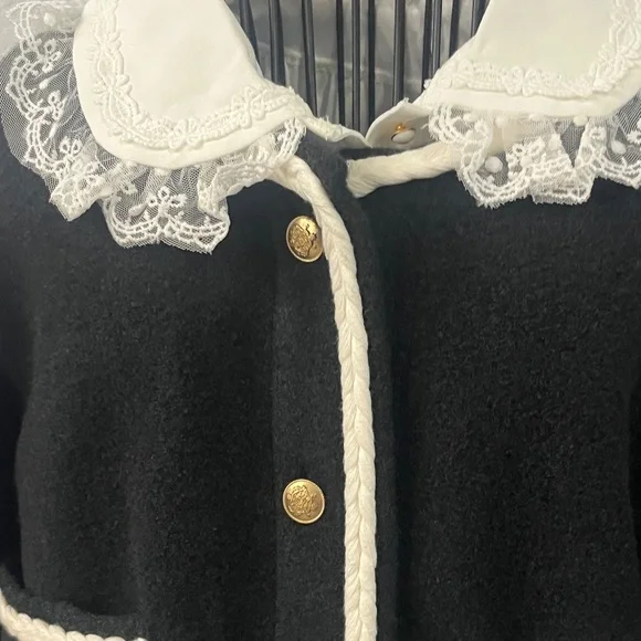 J.Crew Cropped bouclé yarn lady jacket black and white size medium - Picture 6 of 7